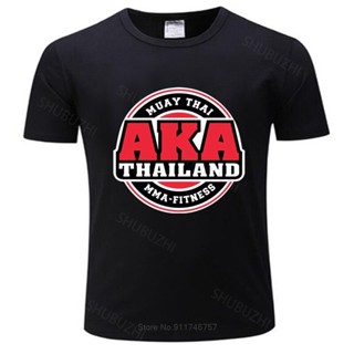 [2022 สไตล์ใหม่] ตลกด้านบน Tees บุรุษเสื้อยืดเสื้อยืดผ้าฝ้ายหรูหรา Aka ไทยโลโก้ยิมมวยไทย Mma เต yS*