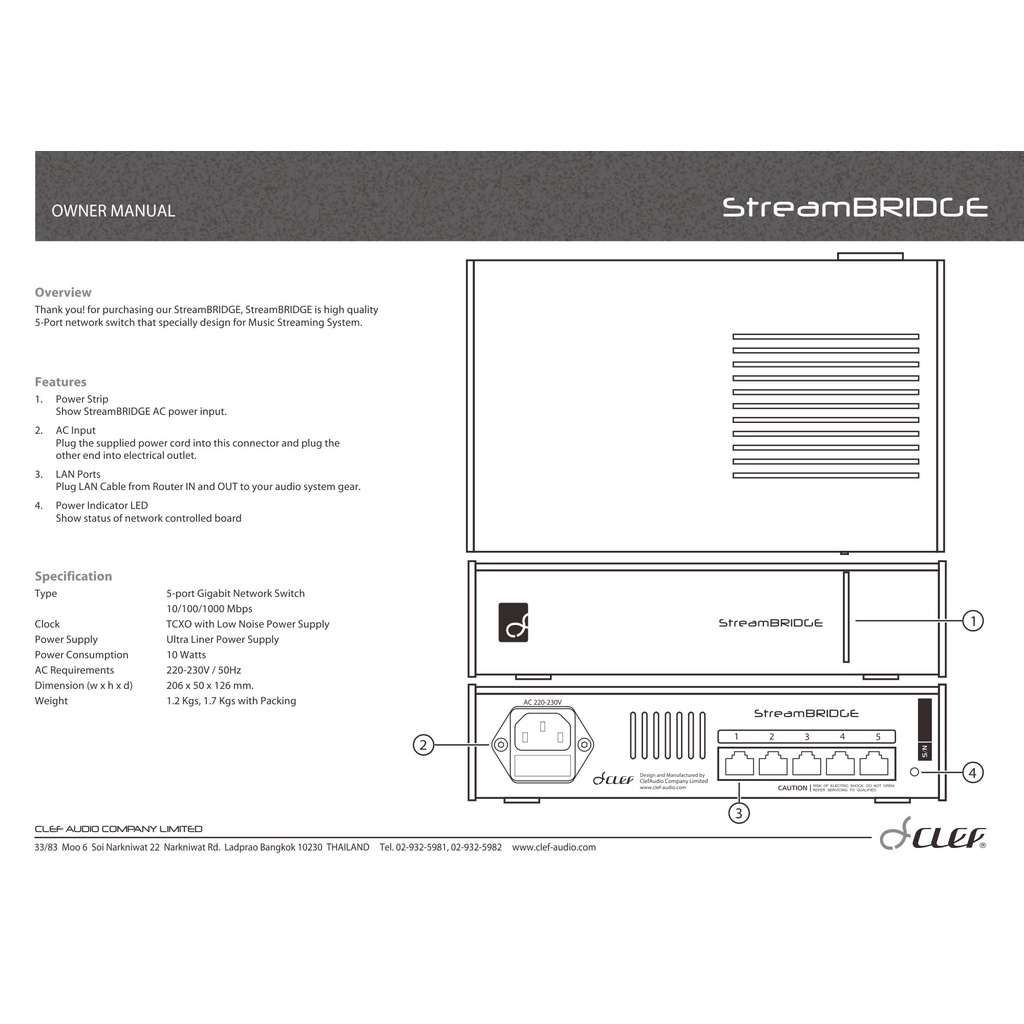 clef-streambridge-network-switch-ที่ถูกออกแบบและปรับแต่งมาเพื่อการฟังเพลงโดยเฉพาะ