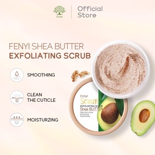 Fenyi shea butter scrub body leg arm underarm whitening exfoliating cream Shea Butter Body Scrub 100g