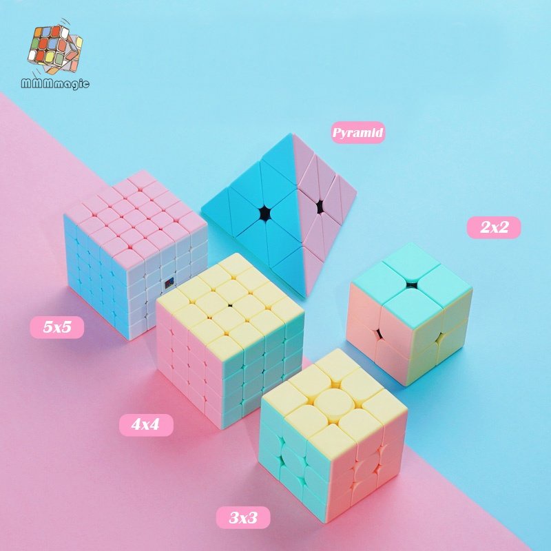 moyu-rubik-cube-meilong-macaron-color-ลูกบาศก์รูบิคแม่เหล็ก-พีระมิด-2x2-3x3-4x4-5x5-4-in-1