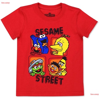 ลายน่ารัก  เสื้อยืด ถนนงา วงดนตรี หิน นักร้อง ผู้ชาย เสื้อยืด Sesame Street Boys Short Sleeve Tee เสื้อคู