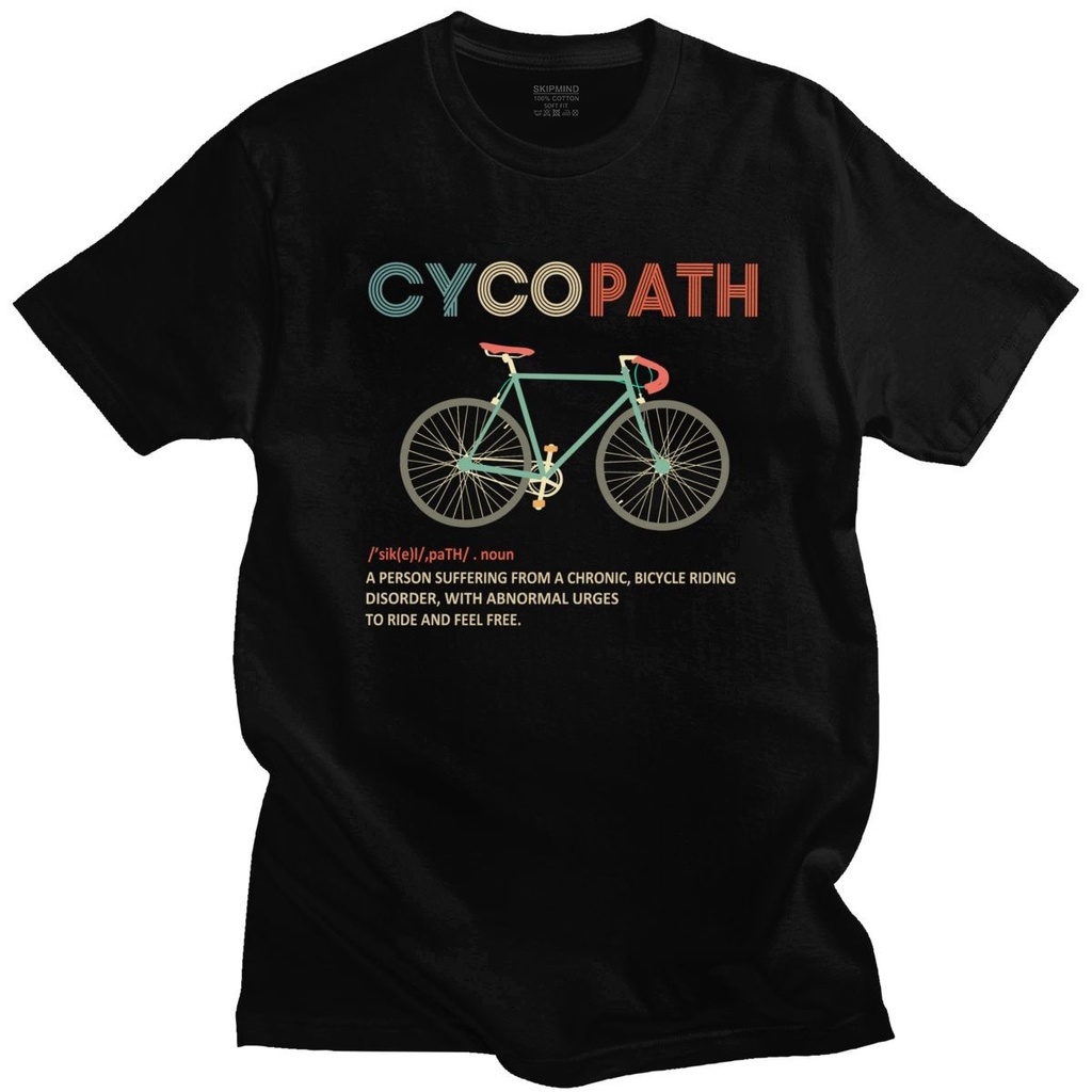 เสื้อสีขาว-วินเทจเสื้อยืดผู้ชาย-cycopath-ขี่จักรยานตลกสําหรับนักปั่นจักรยานและนักขี่จักรยานเสื้อย