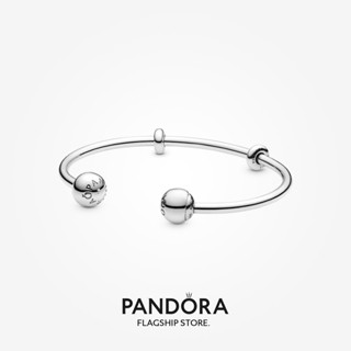 Pandora สร้อยข้อมือเงิน ชุบทอง ลายโลโก้ และมงกุฎ ของขวัญวันเกิด คริสต์มาส t925