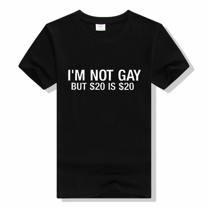 เสื้อแฟชั่นผญ-sexy-ใหม่-2022-fahsion-บุรุษเสื้อยืดฉันไม่ได้เป็นเกย์-แต่-20-คือ-20-เสื้อยืดตลกสําห