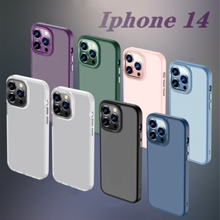 เคสโทรศัพท์มือถือ แบบโปร่งแสง ป้องกันเลนส์กล้อง หรูหรา สําหรับ iPhone 14 Pro Max 14 Plus 13 12 Pro Max