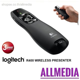 Logitech Wireless Presenter R400 - Red Laser (เลเซอร์สีแดง) ของแท้ รับประกัน 3 ปี