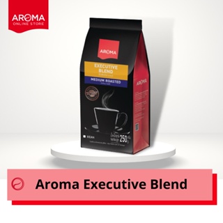 Aroma Coffee เมล็ดกาแฟคั่ว Executive Blend (ชนิดเม็ด) (250 กรัม/ซอง)