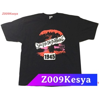 Z009Kesya เสื้อยืดสีพื้น Social Distortion 1945 Mushroom Cloud Atomic Bomb Black T Shirt (XL) discount Social Distortion