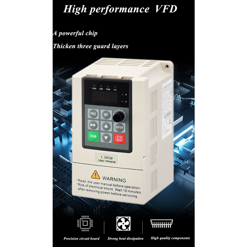 ตัวแปลงความถี่เฟสเดียว-อินเวอร์เตอร์-vfd-0-75-1-5-2-2kw-ac220-เป็น-240v-vfd