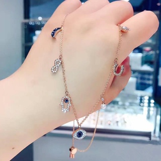 Swarovski สร้อยข้อมือ สร้อยคอ จี้คริสตัล รูปปีศาจ เกือกม้า แวววาว ของขวัญวันเกิด