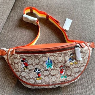 COACH X DISNEY LEAGUE BELT BAG IN SIGNATURE TEXTILE JACQUARD WITH MICKEY MOUSE AND FRIEND EMBROIDERY