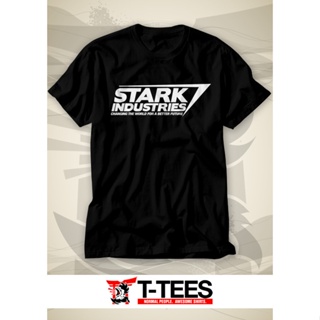 เสื้อยืดสําหรับผู้ชาย♛เสื้อยืดแฟนคลับ F.Pop Culture - Marvel - เสื้อเชิ้ตสีดํา Stark Industries &lt;&lt;1