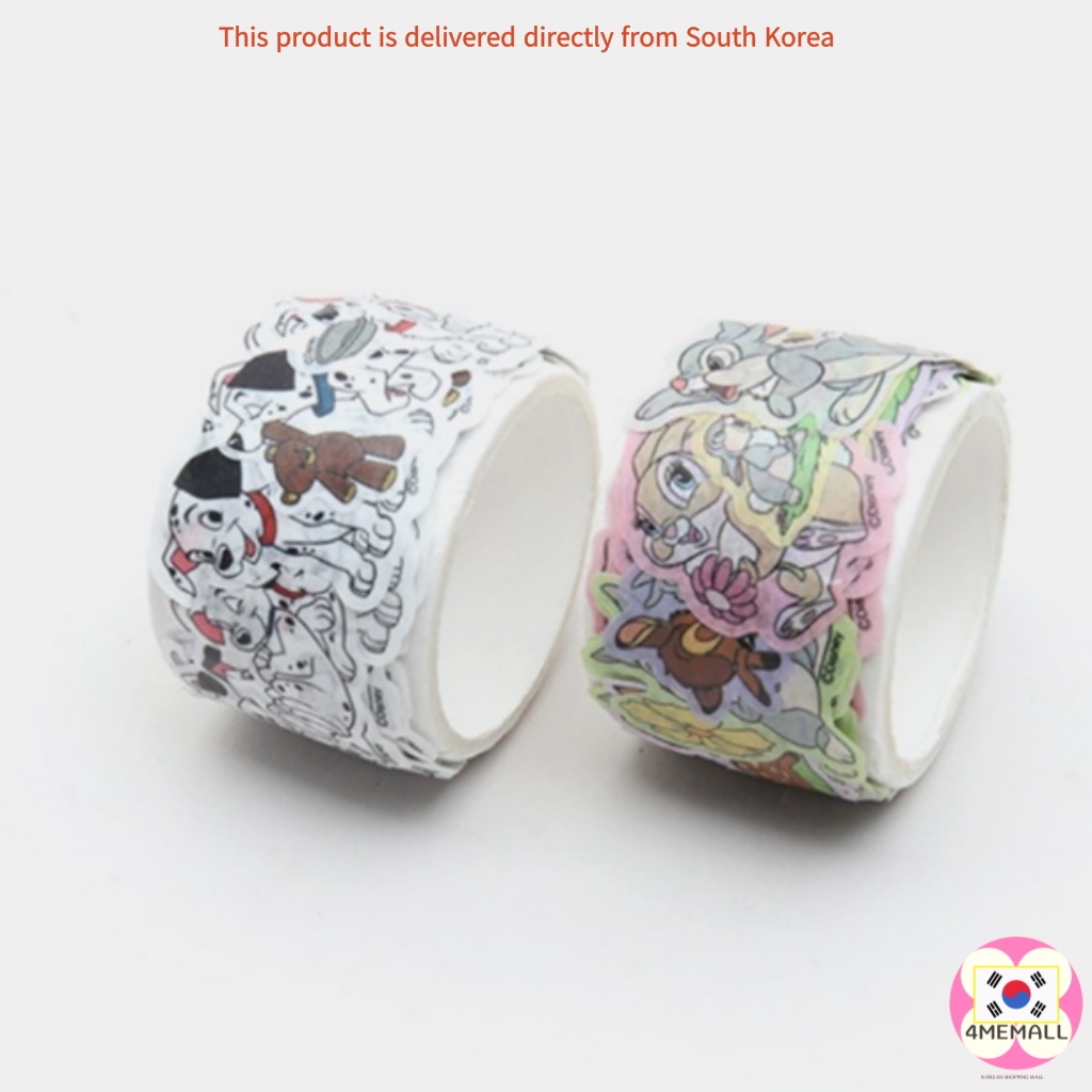daiso-korea-disney-animals-dalmatian-bambi-peelable-masking-tape-100-sheets-sticker-diary-decoration-photo-card-decoration