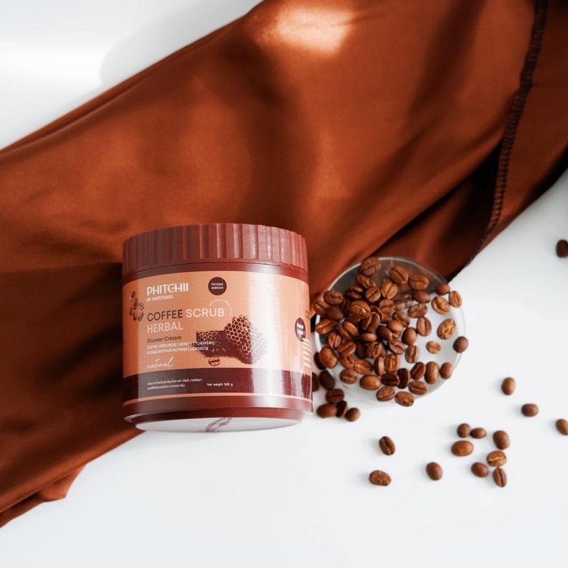 พร้อมส่ง-แท้-สครับกาแฟพิชชี่-แพคเกจใหม่-phitchii-coffee-scrub-กระปุกใหญ่จุใจ-500-กรัม