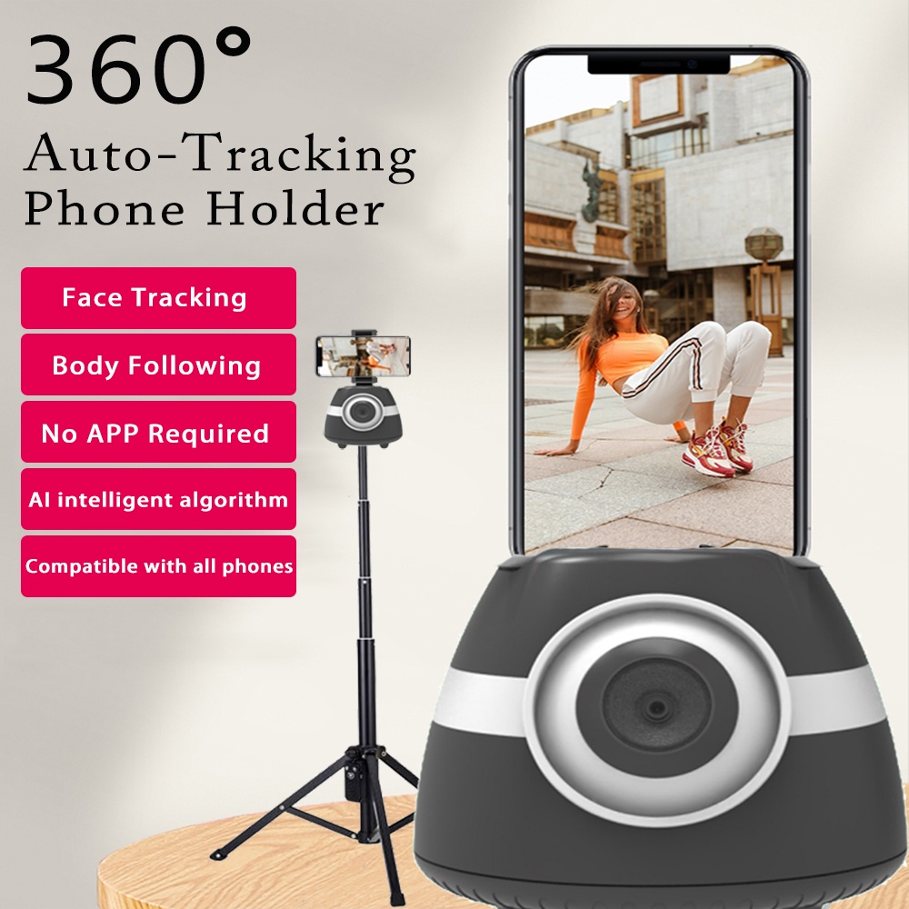 AI Tracking Smartphone Gimbal Stabilizer - 360° Auto Face Tracking For Vlogs, YouTube, TikTok (Tripod Compatible)