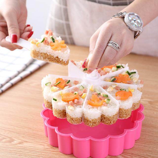 party-sushi-plate-จานจัดเรียงข้าวปั้น-บล็อคทําข้าวปั้นทรงญี่ปุ่น-เครื่องมือแม่พิมพ์ข้าวปั้นซูชิญี่ปุ่น-diy-เครื่องเรียง