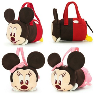 กระเป๋าถือ อเนกประสงค์ Japan Mickey &amp; Minnie ขนาดกระทัดรัด น่ารัก ลิขสิทแท้