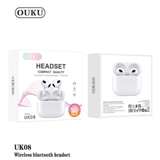 NEW OUKU UK08 Headset compact qulity หูฟังบลูทูธ หูฟังบลูทูธไร้สาย กล่องชาร์จไร้สาย ชุดหูฟังบลูทูธ พร้อมส่ง