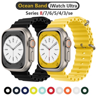 สายนาฬิกาข้อมือซิลิโคน สําหรับ Apple watch band 49 มม. 45 มม. 44 มม. 40 มม. 41 มม. 42 มม. 38 มม. iWatch Ultra serie 7 6 5 4 3 8