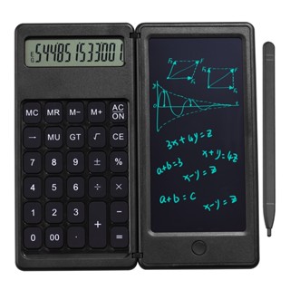 Foldable Calculator &amp;amp; 6 Inch LCD Writing Tablet Digital Drawing Pad 12 Digits Display with Stylus Pen Erase Button L