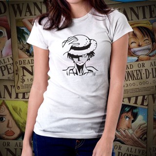 เสื้อวันพีช เสือยืดผู้ชาย อะนิเมะชิ้นเดียวลิง D Luffy Tshirt สําหรับผู้หญิง 01 :s3 เสื้อผู้ชายเท่