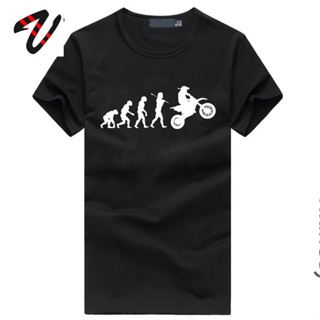 ชุดเซ็ต 2 ชิ้น เสื้อยืดสีขาว - สบายผู้ชายนุ่ม Tshirts Evolutimotorcycle มอเตอร์ครอสความเร็วฝ้ายที