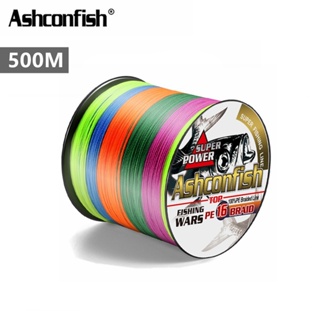 Ashconfish สายเอ็นตกปลา แบบถัก PE X16 500 ม. หลากสี 16 เส้น