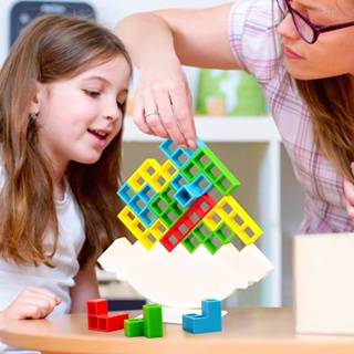 ของเล่นบล็อกตัวต่อ Tetra Tower Game Tetris Balanced เสริมการศึกษา สําหรับเด็ก