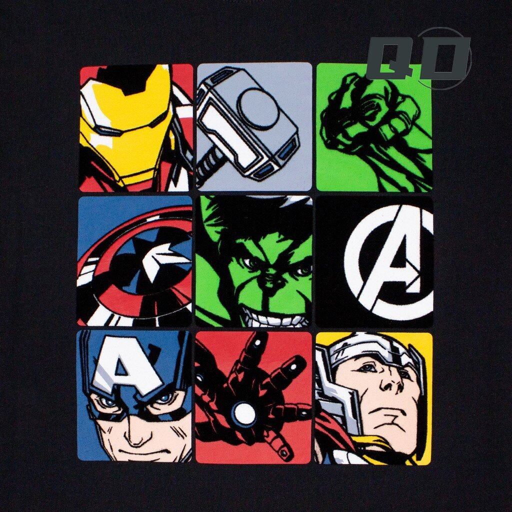 qd-marvel-men-avengers-flock-print-t-shirt-เสื้อยืดผู้ชายลายอเวนเจอร์-สินค้าลิขสิทธ์แท้