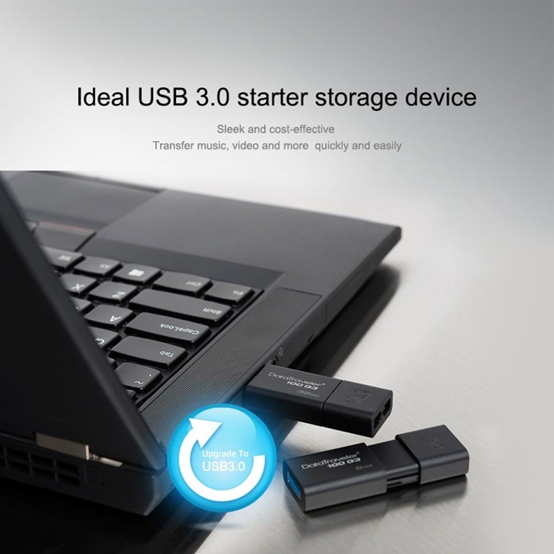 ภาพหน้าปกสินค้าแฟลชไดร์ฟ Kingston USB 3.1 DataTraveler 100G3 Pendrive (DT100G3 32GB 128GB 512GB) ประกันศูนย์ 5ปี จากร้าน jintai1 บน Shopee