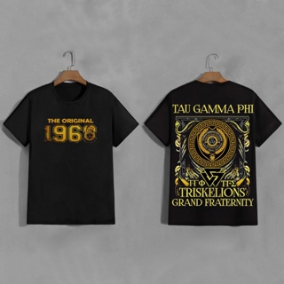 เสื้อคู่ - ΤΓΦเสื้อ TRISKELION / TAU GAMMA PHI FRAT เสื้อระเหิดสําหรับผู้ชายด้านหน้าและด้านหลังคอกล