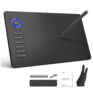 Electromagnetic Digitizer Drawing Tablet VEIKK A15 10x6 inch Graphic Pen Tablet with Battery-Free Stylus and 12 Shortcut