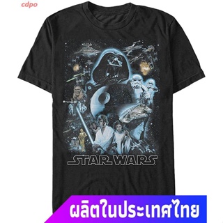 cdpo เสื้อยืดยอดนิยม Star Wars Mens Galaxy Of Graphic T-Shirt Sports T-shirt