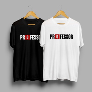 เสื้อคู่วินเทจ เสื้อตราหานคู่ PRNT - เสื้อยืดพิมพ์ลาย La Casa De Papel Money Heist Professor Tee