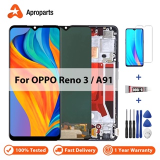 อะไหล่หน้าจอสัมผัสดิจิทัล LCD แบบเปลี่ยน สําหรับ OPPO Reno3 A91 K7 Reno 3 CPH2001 CPH2021 CPH2043