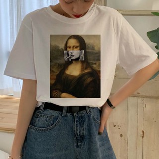 Monalisa แขนพิมพ์สั้นแฟชั่นผู้หญิงผู้หญิง Tee tshirt ท็อปส์ซูมาร์เวลซูเปอร์ฮีโร่เสื้อ t เสื้อ t DSR