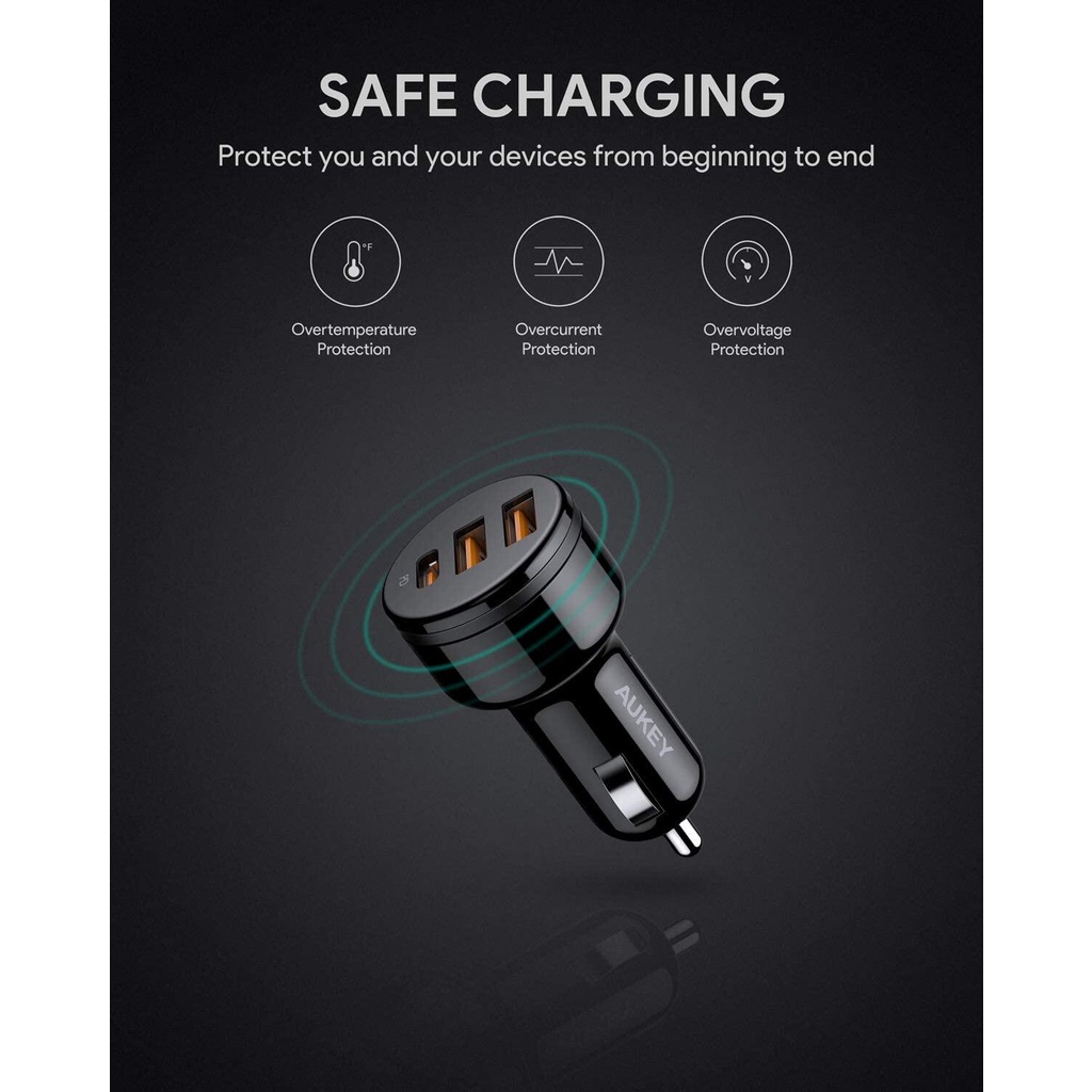 [ทักแชทรับคูปอง] AUKEY PowerAuto 36W Power Delivery Car Charger ชาร์จ ...