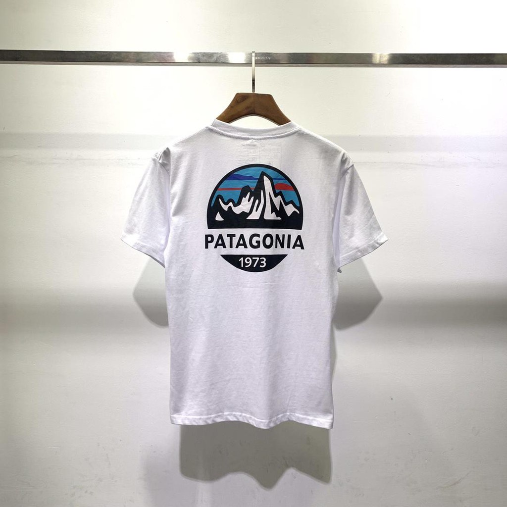 เสื้อขาว-patagonia-เสื้อยืดแขนสั้นแขนสั้นผู้ชายและผู้หญิงและผู้หญิงที่เรียบง่ายและเสื้อยืดแขนสั้น