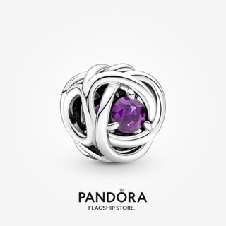 Pandora จี้วงกลม สีม่วง ของขวัญคริสต์มาส สําหรับเด็กผู้หญิง p927