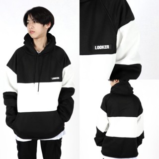 LOOKER-เสื้อฮู้ดตัดต่อใหม่ล่าสุด ใส่สบายมากๆ ทรงสวย พร้อมส่ง