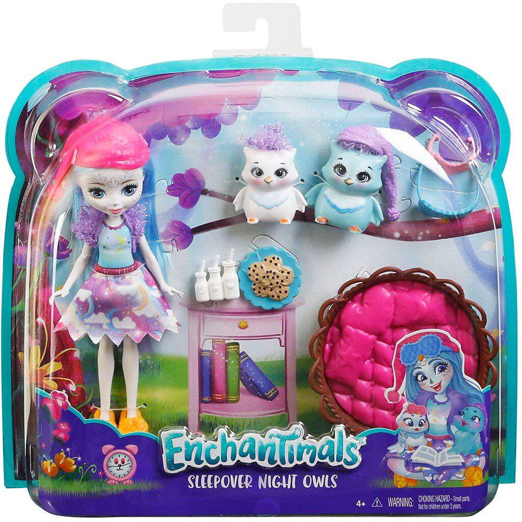 enchantimals-ตุ๊กตา-เอนเชนติมอล-นกฮูก-sleep-over-night-owls-doll-set-ของแท้-babyshopy