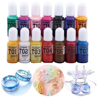 【สต็อกพร้อม】 10ml เรซินเม็ดสีของเหลวสีย้อม Diy คริสตัลรังสียูวีอีพ็อกซี่เรซินแม่เหล็กอัญมณีสีมันสีแอลกอฮอล์หมึกย้อมเครื่องประดับการเข้าถึงการเข้าถึง