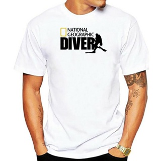 เสื้อยืดสีขาว เสื้อยืดสีขาว โรงงานเสื้อยืดเนชั่นแนลจีโอกราฟฟิก Diver Master ตัวเลือกการออกแบบหลายสี