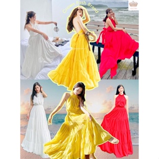 Sunness dress #เดรสเจ้าหญิง #เดรสอลัง #เดรสหรู #ชุดออกงาน #ชุดเที่ยว #เดรสยาว #ชุดไปทะเล #เดรสสีเหลือง #รุ่นใหม่ #ชิด