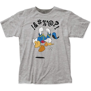 โดนัลด์ ดั๊ก เสื้อยืดถักฤดูร้อน Donald Duck Angry Donald Fitted Jersey Tee Donald Duck Short sleeve T-shirts