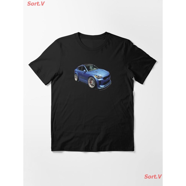 tee-เสื้อยืดวินเทจ-car-kia-stinger-gt-cartoon-essential-t-shirt-เสื้อยืดพิมพ์ลาย-เสื้อยืดโลโก้รถ