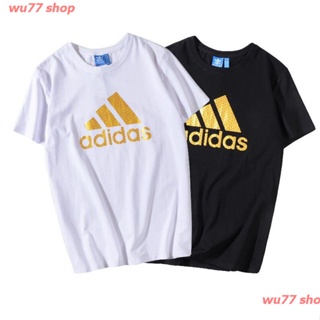 เสื้อขาว Tee wu77 shop 2020 เสื้อยืดแขนสั้นผ้าฝ้ายพิมพ์ลาย Adidas แฟชั่นสําหรับผู้หญิง sale,z-