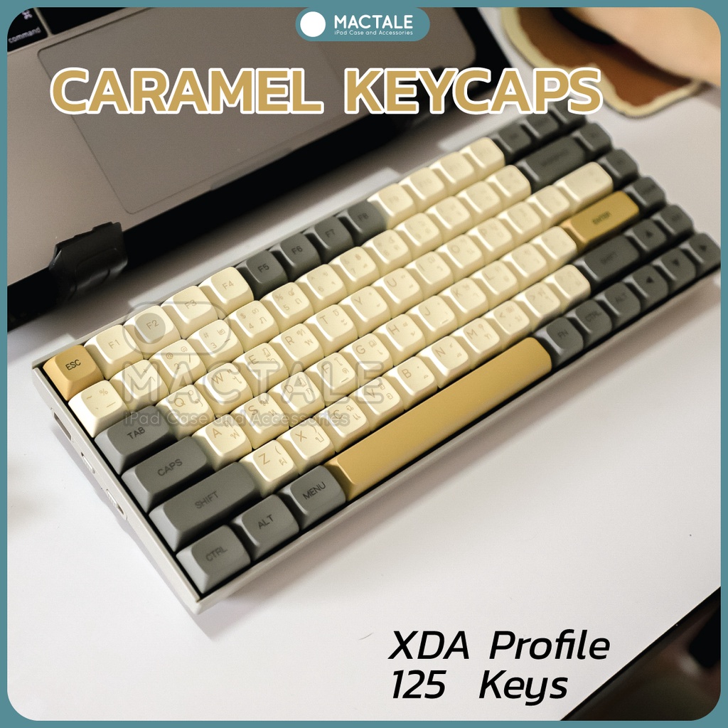 Mactale Caramel Keycaps Thai-Eng คีย์แคป ไทย - อังกฤษ Key XDA PBT 125 ...