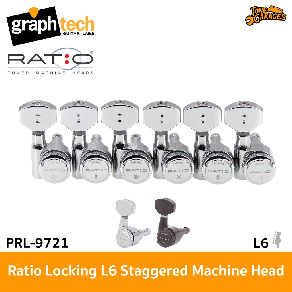 Graph Tech Ratio Locking Staggered L6 Machine Head PRL-9721 ลูกบิด ...