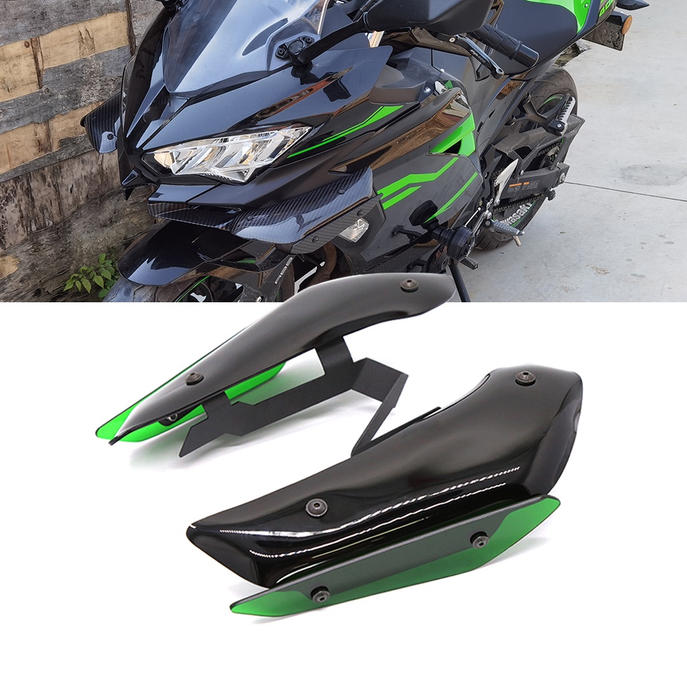 For Kawasaki Ninja 400 DOWNFORCE SPOILERS Aerodynamic Wing Kit Fixed ...